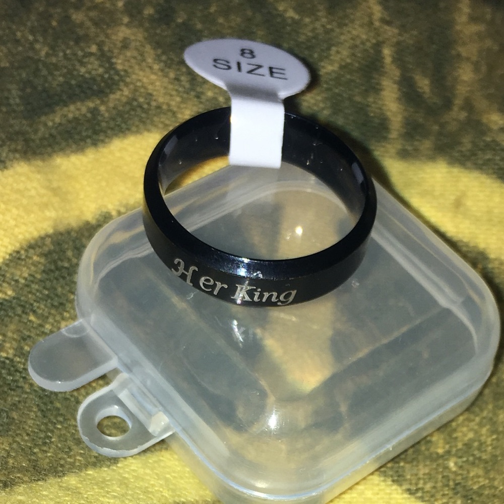 “Her King” Black Stainless Steel Ring